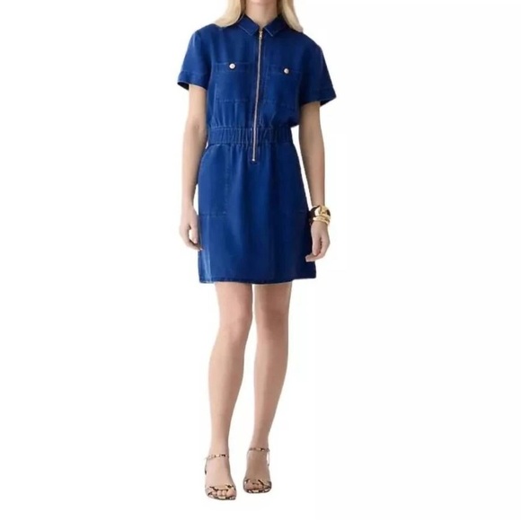 J. Crew Zip-Front Denim Dress Size 20 EUC - Picture 2 of 8